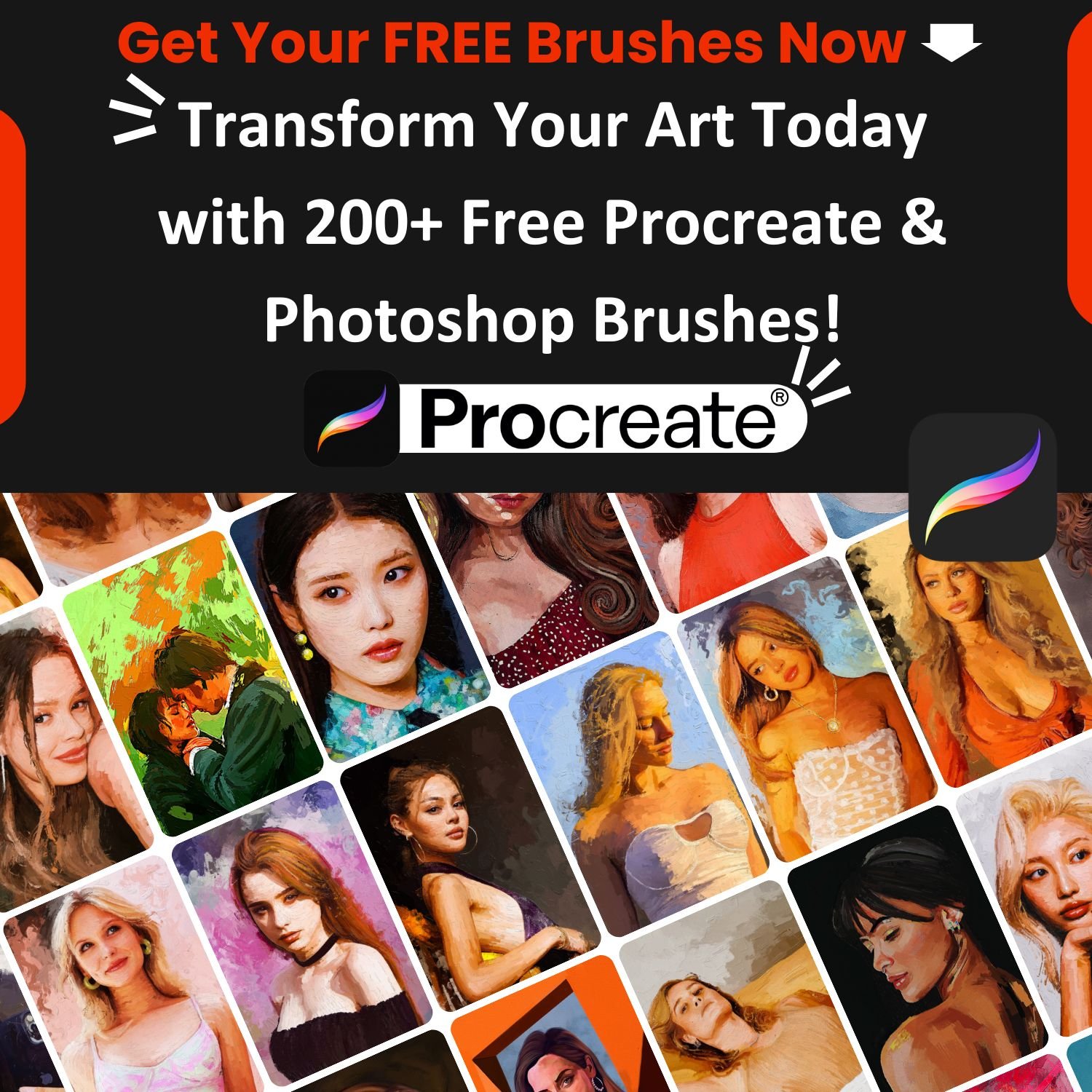 Download Free Portrait Painting Brushes for Procreate